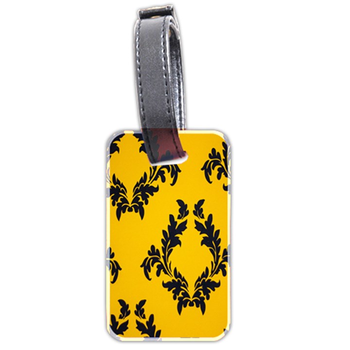 Yellow Regal Filagree Pattern Luggage Tag (two sides)