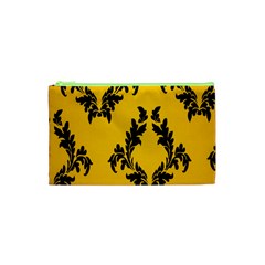 Yellow Regal Filagree Pattern Cosmetic Bag (xs)