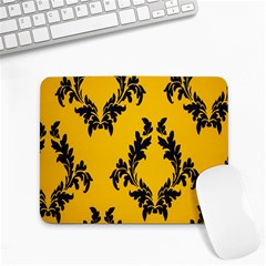 Yellow Regal Filagree Pattern Small Mousepad by Azkajaya