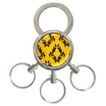 Yellow Regal Filagree Pattern 3-Ring Key Chain Front