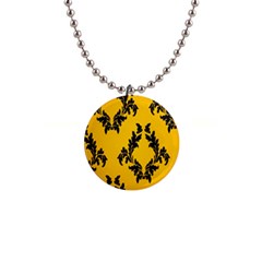 Yellow Regal Filagree Pattern 1  Button Necklace