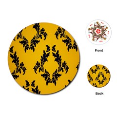 Yellow Regal Filagree Pattern Playing Cards Single Design (round)