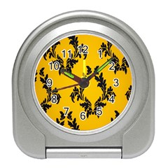 Yellow Regal Filagree Pattern Travel Alarm Clock