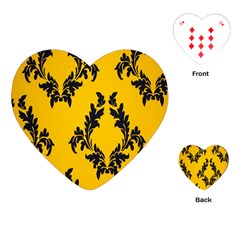 Yellow Regal Filagree Pattern Playing Cards Single Design (heart)