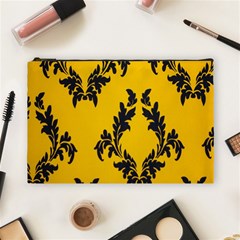 Yellow Regal Filagree Pattern Cosmetic Bag (large) by Azkajaya