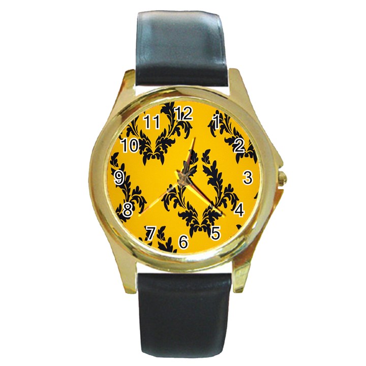 Zebra Zebra Pattern Zebra Fur Zebra Print Strip Round Gold Metal Watch