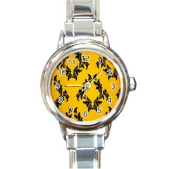 Zebra Zebra Pattern Zebra Fur Zebra Print Strip Round Italian Charm Watch by Azkajaya