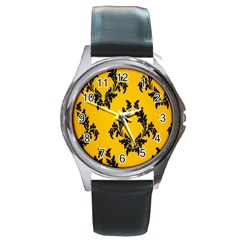 Zebra Zebra Pattern Zebra Fur Zebra Print Strip Round Metal Watch by Azkajaya