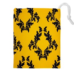 Yellow Regal Filagree Pattern Drawstring Pouch (4xl) by Azkajaya