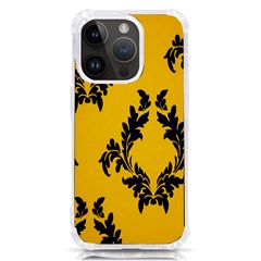 Yellow Regal Filagree Pattern Iphone 14 Pro Tpu Uv Print Case by Azkajaya