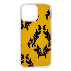 Yellow Regal Filagree Pattern Iphone 14 Pro Max Tpu Uv Print Case by Azkajaya