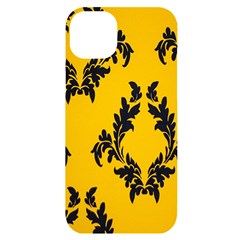 Yellow Regal Filagree Pattern Iphone 14 Plus Black Uv Print Case