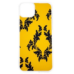 Yellow Regal Filagree Pattern Iphone 15 Tpu Uv Print Case by Azkajaya