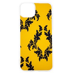 Yellow Regal Filagree Pattern Iphone 15 Pro Tpu Uv Print Case by Azkajaya