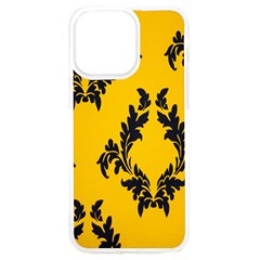 Yellow Regal Filagree Pattern Iphone 15 Pro Max Tpu Uv Print Case