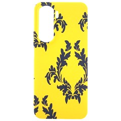 Yellow Regal Filagree Pattern Samsung Galaxy S24 Plus 6 7 Inch Black Tpu Uv Case by Azkajaya