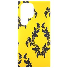 Yellow Regal Filagree Pattern Samsung Galaxy S24 Ultra 6 9 Inch Black Tpu Uv Case by Azkajaya