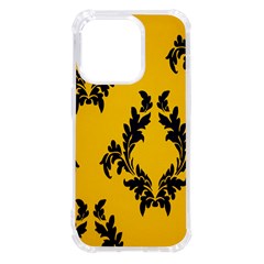 Yellow Regal Filagree Pattern Iphone 14 Pro Tpu Uv Print Case by Azkajaya