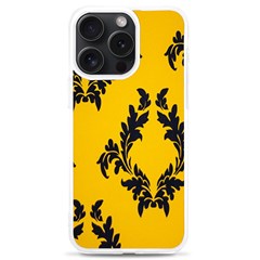 Yellow Regal Filagree Pattern Iphone 15 Pro Max Tpu Uv Print Case by Azkajaya