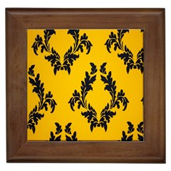 Yellow Regal Filagree Pattern Framed Tile by Azkajaya