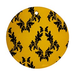 Yellow Regal Filagree Pattern Ornament (round) by Azkajaya