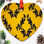 Yellow Regal Filagree Pattern Ornament (Heart) Front