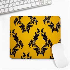 Yellow Regal Filagree Pattern Large Mousepad by Azkajaya