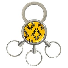 Yellow Regal Filagree Pattern 3-ring Key Chain by Azkajaya