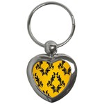 Yellow Regal Filagree Pattern Key Chain (Heart) Front