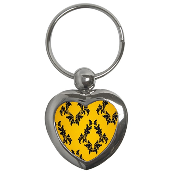 Yellow Regal Filagree Pattern Key Chain (Heart)