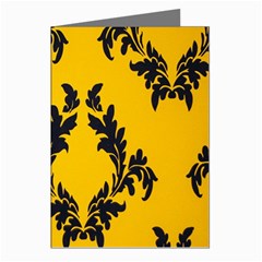 Yellow Regal Filagree Pattern Greeting Cards (pkg Of 8)