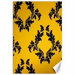 Yellow Regal Filagree Pattern Canvas 20  X 30  by Azkajaya