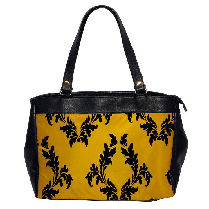 Yellow Regal Filagree Pattern Oversize Office Handbag