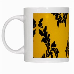 Yellow Regal Filagree Pattern White Mug by Azkajaya