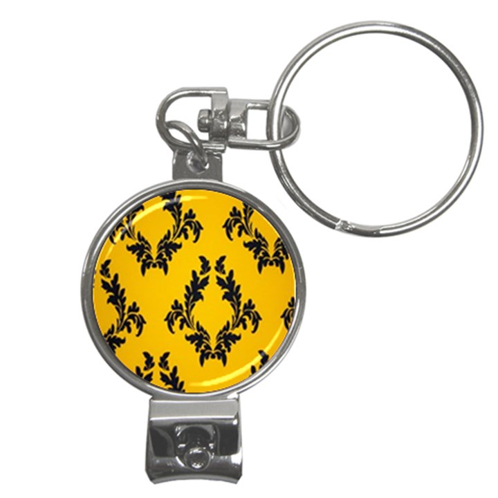 Yellow Regal Filagree Pattern Nail Clippers Key Chain