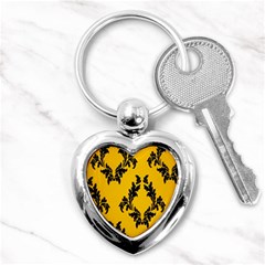 Yellow Regal Filagree Pattern Key Chain (heart) by Azkajaya