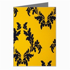 Yellow Regal Filagree Pattern Greeting Card by Azkajaya