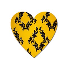 Yellow Regal Filagree Pattern Heart Magnet by Azkajaya