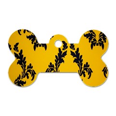 Yellow Regal Filagree Pattern Dog Tag Bone (one Side) by Azkajaya