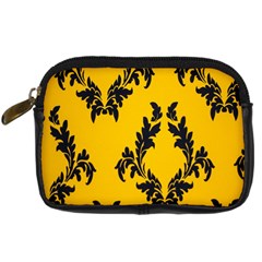 Yellow Regal Filagree Pattern Digital Camera Leather Case by Azkajaya