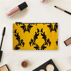 Yellow Regal Filagree Pattern Cosmetic Bag (small) by Azkajaya