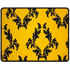 Yellow Regal Filagree Pattern Fleece Blanket (medium) by Azkajaya