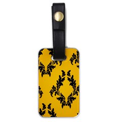 Yellow Regal Filagree Pattern Luggage Tag (one Side) by Azkajaya