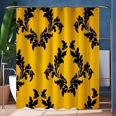 Yellow Regal Filagree Pattern Shower Curtain 60  X 72  (medium)  by Azkajaya