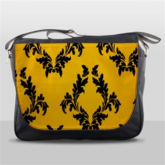 Yellow Regal Filagree Pattern Messenger Bag by Azkajaya