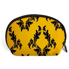 Yellow Regal Filagree Pattern Accessory Pouch (large) by Azkajaya