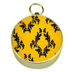 Yellow Regal Filagree Pattern Gold Compasses by Azkajaya