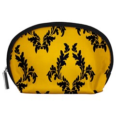 Yellow Regal Filagree Pattern Accessory Pouch (large) by Azkajaya