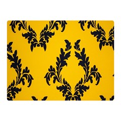 Yellow Regal Filagree Pattern Two Sides Premium Plush Fleece Blanket (mini) by Azkajaya