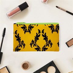 Yellow Regal Filagree Pattern Cosmetic Bag (xs) by Azkajaya